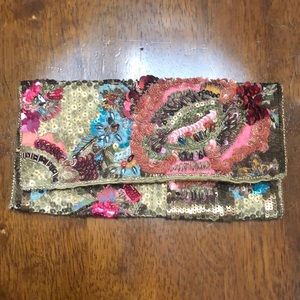 Beaded clutch bag